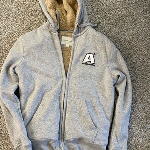 Men Aeropostale Gray Zip-Up Hoodie